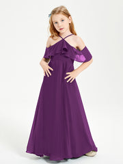 Robes de Demoiselle d'Honneur Junior Longues à Hors de l'Épaule Raisin