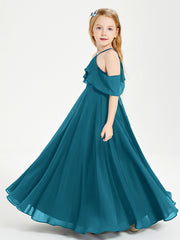 Robes de Demoiselle d'Honneur Junior Longues à Hors de l'Épaule Bleu Encre