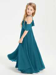 Robes de Demoiselle d'Honneur Junior Longues à Hors de l'Épaule Bleu Encre