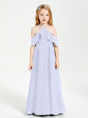 Robes de Demoiselle d'Honneur Junior Longues à Hors de l'Épaule Lavande