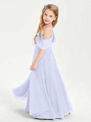 Robes de Demoiselle d'Honneur Junior Longues à Hors de l'Épaule Lavande