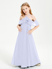 Robes de Demoiselle d'Honneur Junior Longues à Hors de l'Épaule Lavande