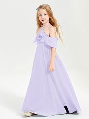 Robes de Demoiselle d'Honneur Junior Longues à Hors de l'Épaule Lilas