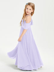 Robes de Demoiselle d'Honneur Junior Longues à Hors de l'Épaule Lilas