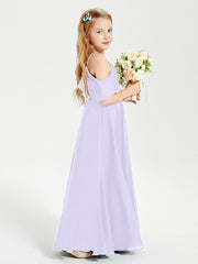 Robes de Demoiselle d'Honneur Junior Longues à Hors de l'Épaule Lilas