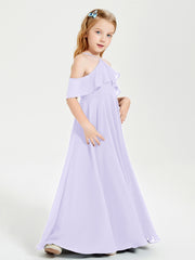 Robes de Demoiselle d'Honneur Junior Longues à Hors de l'Épaule Lilas