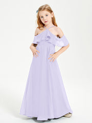 Robes de Demoiselle d'Honneur Junior Longues à Hors de l'Épaule Lilas