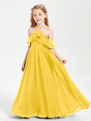 Robes de Demoiselle d'Honneur Junior Longues à Hors de l'Épaule Souci