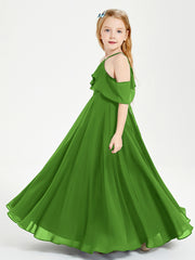 Robes de Demoiselle d'Honneur Junior Longues à Hors de l'Épaule Mousse