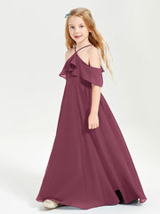 Robes de Demoiselle d'Honneur Junior Longues à Hors de l'Épaule Mûre