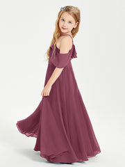 Robes de Demoiselle d'Honneur Junior Longues à Hors de l'Épaule Mûre