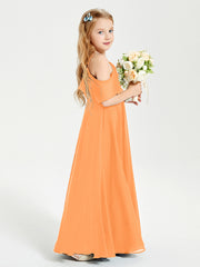 Robes de Demoiselle d'Honneur Junior Longues à Hors de l'Épaule Orange