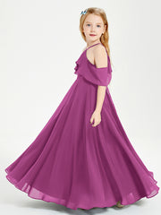 Robes de Demoiselle d'Honneur Junior Longues à Hors de l'Épaule Orchidee