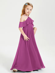 Robes de Demoiselle d'Honneur Junior Longues à Hors de l'Épaule Orchidee