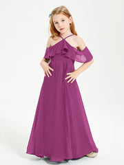 Robes de Demoiselle d'Honneur Junior Longues à Hors de l'Épaule Orchidee