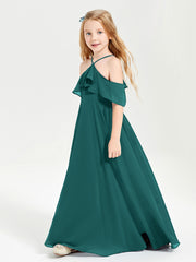 Robes de Demoiselle d'Honneur Junior Longues à Hors de l'Épaule Paon