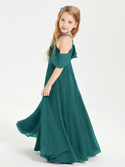 Robes de Demoiselle d'Honneur Junior Longues à Hors de l'Épaule Paon