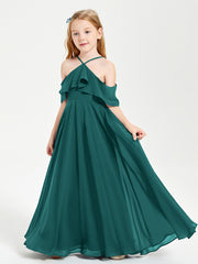 Robes de Demoiselle d'Honneur Junior Longues à Hors de l'Épaule Paon