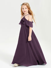 Robes de Demoiselle d'Honneur Junior Longues à Hors de l'Épaule Plum
