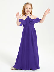 Robes de Demoiselle d'Honneur Junior Longues à Hors de l'Épaule Régence