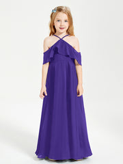 Robes de Demoiselle d'Honneur Junior Longues à Hors de l'Épaule Régence