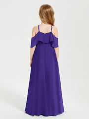 Robes de Demoiselle d'Honneur Junior Longues à Hors de l'Épaule Régence