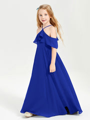 Robes de Demoiselle d'Honneur Junior Longues à Hors de l'Épaule Bleu Royale