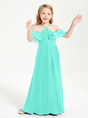 Robes de Demoiselle d'Honneur Junior Longues à Hors de l'Épaule Spa