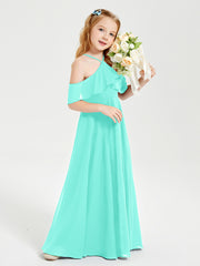 Robes de Demoiselle d'Honneur Junior Longues à Hors de l'Épaule Spa