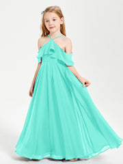 Robes de Demoiselle d'Honneur Junior Longues à Hors de l'Épaule Spa