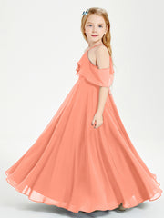 Robes de Demoiselle d'Honneur Junior Longues à Hors de l'Épaule Crépuscule