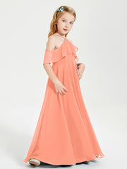 Robes de Demoiselle d'Honneur Junior Longues à Hors de l'Épaule Crépuscule