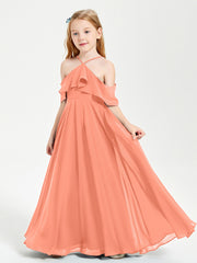 Robes de Demoiselle d'Honneur Junior Longues à Hors de l'Épaule Crépuscule