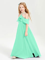Robes de Demoiselle d'Honneur Junior Longues à Hors de l'Épaule Turquoise