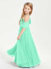 Robes de Demoiselle d'Honneur Junior Longues à Hors de l'Épaule Turquoise