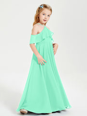 Robes de Demoiselle d'Honneur Junior Longues à Hors de l'Épaule Turquoise