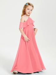 Robes de Demoiselle d'Honneur Junior Longues à Hors de l'Épaule Pastèque
