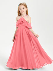 Robes de Demoiselle d'Honneur Junior Longues à Hors de l'Épaule Pastèque
