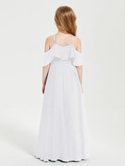 Robes de Demoiselle d'Honneur Junior Longues à Hors de l'Épaule Blanc
