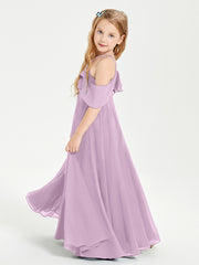 Robes de Demoiselle d'Honneur Junior Longues à Hors de l'Épaule Glycine