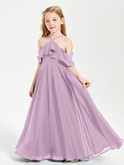 Robes de Demoiselle d'Honneur Junior Longues à Hors de l'Épaule Glycine