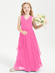 Robes de Demoiselle d'Honneur Junior en Mousseline de Style Boho Azalée