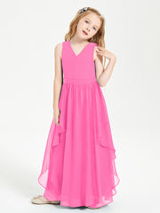 Robes de Demoiselle d'Honneur Junior en Mousseline de Style Boho Azalée