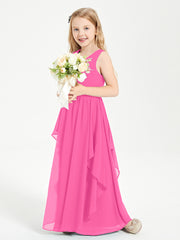 Robes de Demoiselle d'Honneur Junior en Mousseline de Style Boho Azalée