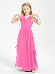 Robes de Demoiselle d'Honneur Junior en Mousseline de Style Boho Azalée