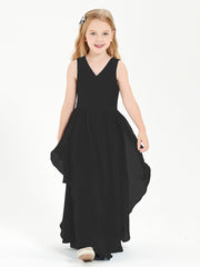 Robes de Demoiselle d'Honneur Junior en Mousseline de Style Boho Noir