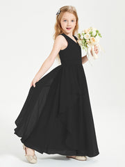 Robes de Demoiselle d'Honneur Junior en Mousseline de Style Boho Noir