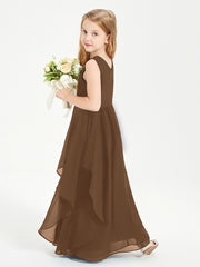Robes de Demoiselle d'Honneur Junior en Mousseline de Style Boho Chocolat