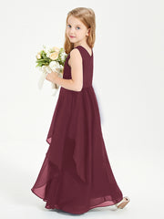 Robes de Demoiselle d'Honneur Junior en Mousseline de Style Boho Cabernet