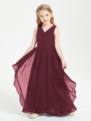 Robes de Demoiselle d'Honneur Junior en Mousseline de Style Boho Cabernet
